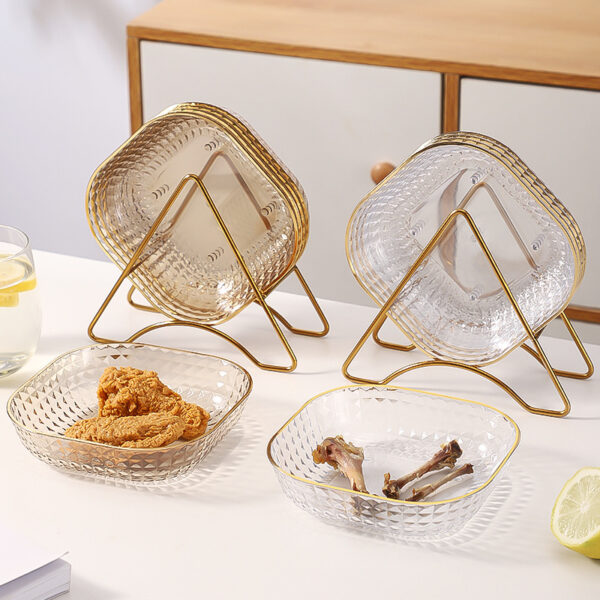 家庭用の骨吐き出し皿、軽くて高級な透明な小皿、食品グレードのダイニングテーブル、フルーツスナック皿、骨吐き出し皿 - 画像 (2)