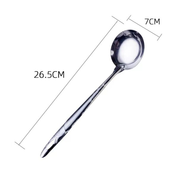 ステンレス製スープシェル、スープスプーン、ストレーナー、キッチン用品、食器、鍋用スプーン、キッチン用品、調理用吊り下げハンドル - 画像 (4)
