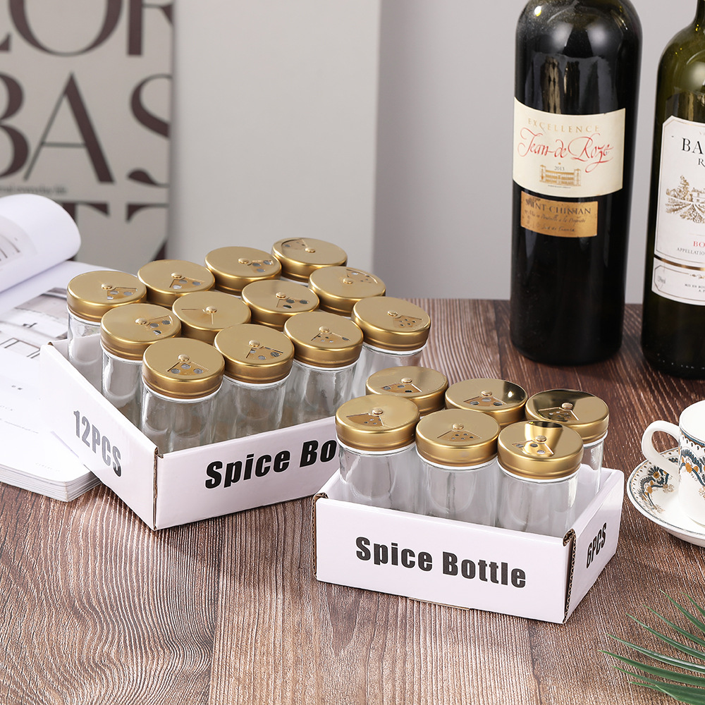 HOMEOUN 北欧風 ホームキッチン 調味料ボトル 丸型 ガラス 調味料ボトル 塩入れ 調味料ボックス 調味料瓶セット