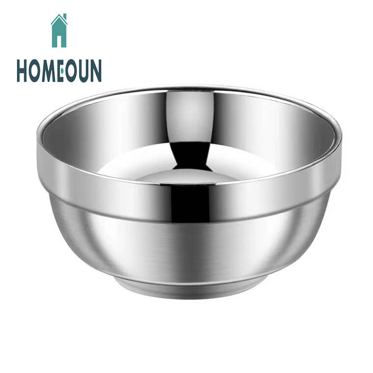 HOMEOUN ステンレススチール 二重断熱リリーボウル 幼稚園児用 やけど防止ボウル 学校カフェテリア スープボウル 家庭用ライスボウル