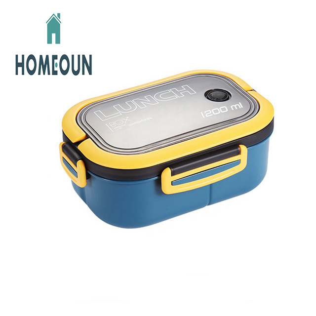 HOMEOUN 電子レンジ対応 ランチボックス 弁当箱 オフィスワーカー 食器付き 大容量 携帯用ランチボックス