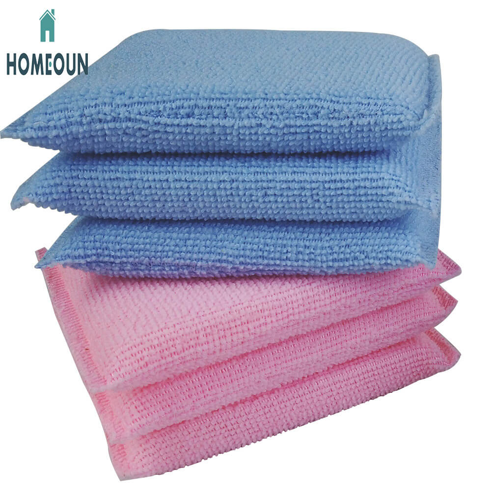 HOMEOUN スポンジ クリーニングブラシ タオル 布 たわし 食器洗い キッチン 掃除道具 用品