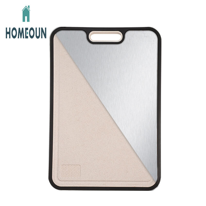 HOMEOUN 純チタンまな板 両面麦わらまな板 チタンまな板 キッチンまな板 抗菌防カビ