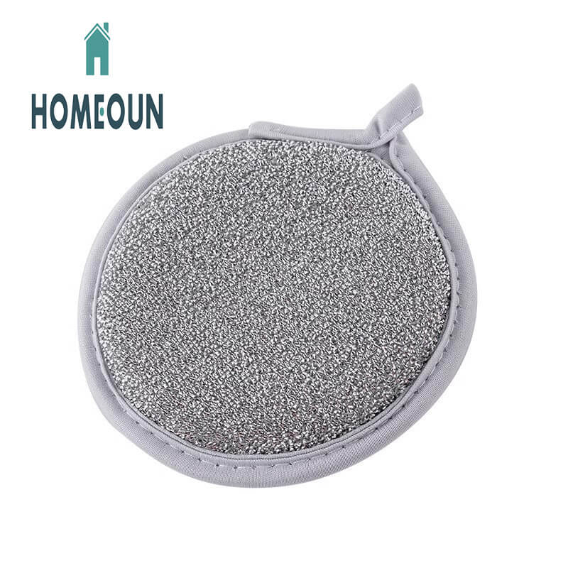 HOMEOUN 両面シルバーシルクスポンジ キッチン用 鍋に無害 強力な除染と食器洗い用具