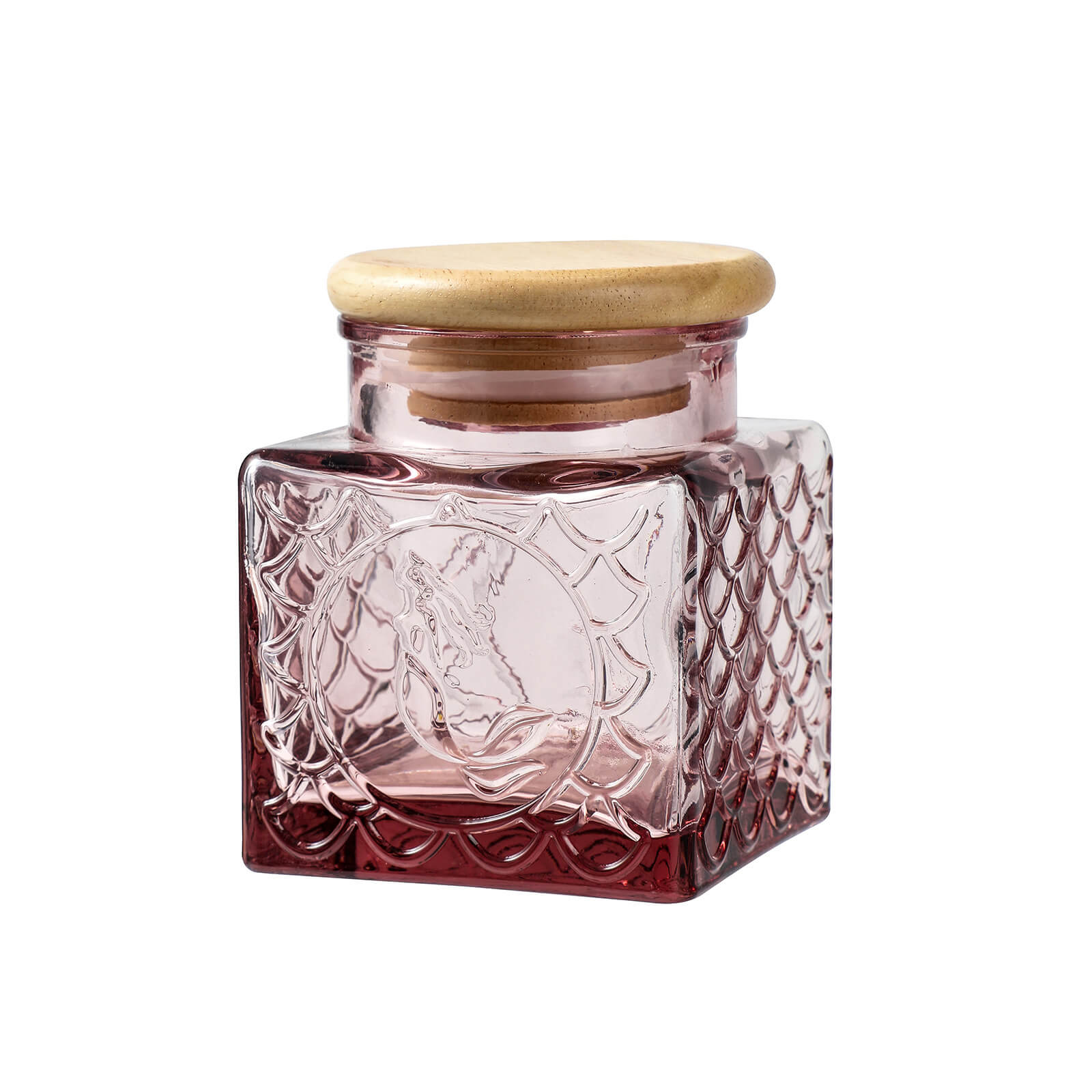 HOMEOUN ヨーロッパのレトロなエンボス加工ガラス瓶 オーク色の保存瓶 穀物瓶 保存瓶 キッチン用品 - 画像 (7)